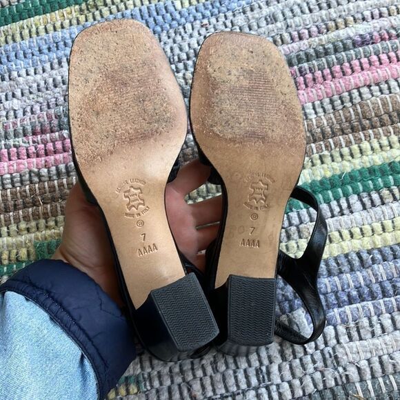 Amalfi • black Strappy heels women’s size 7 AAAA Italy - Picture 2 of 4